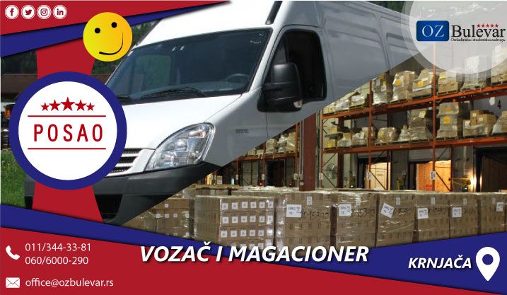  Vozač i magacioner | Poslovi, Beograd, Krnjača