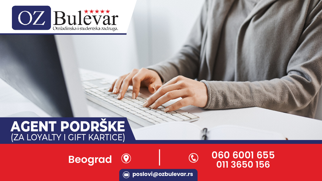 Agent podrške za Loyalty i Gift kartice
