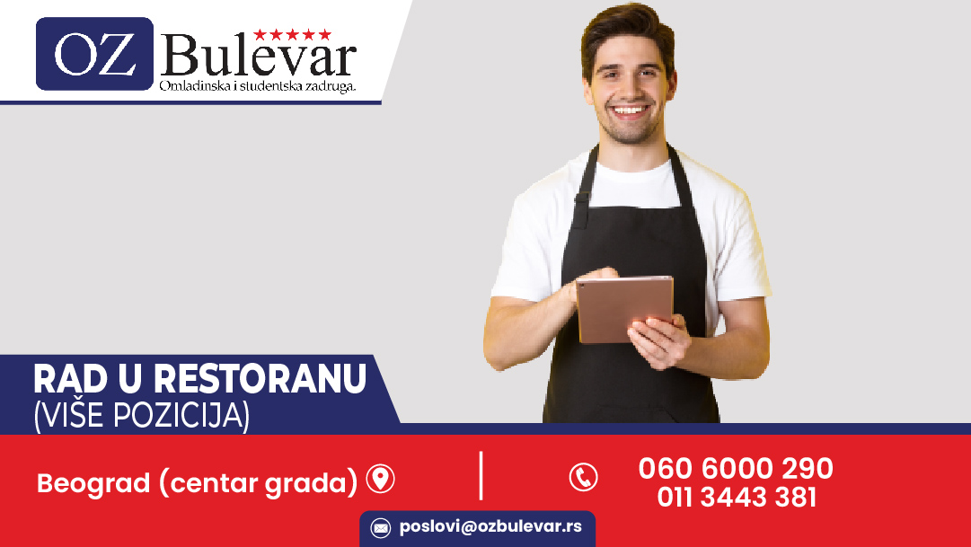 Rad u restoranu (više pozicija) 