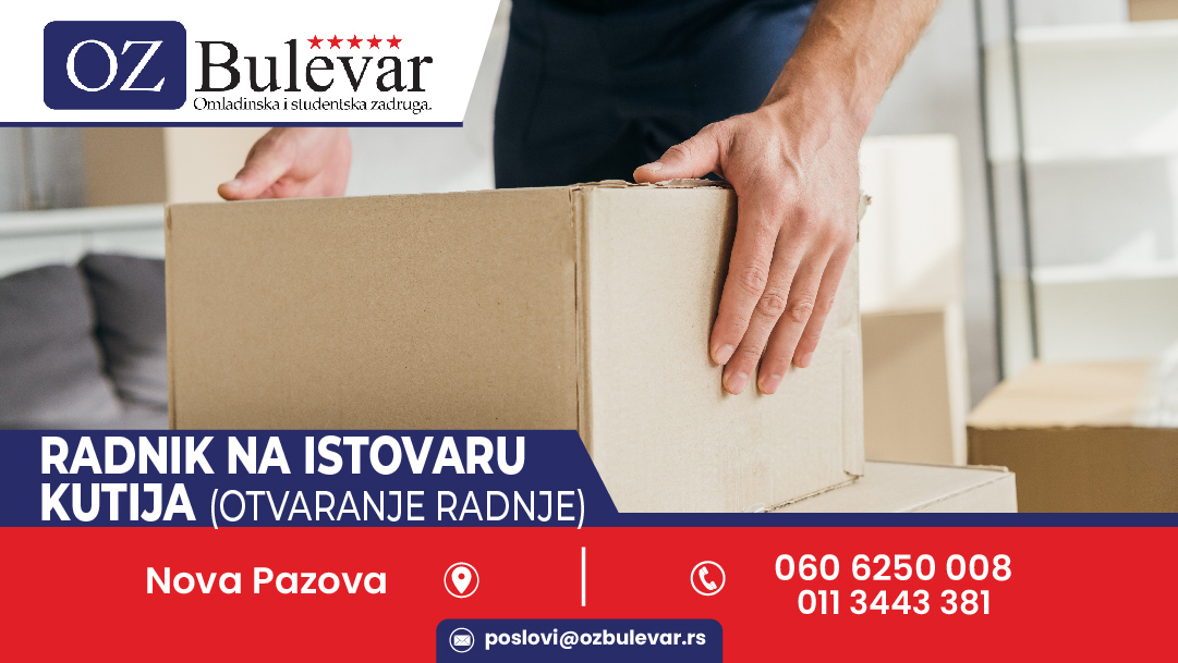 Radnik na istovaru kutija