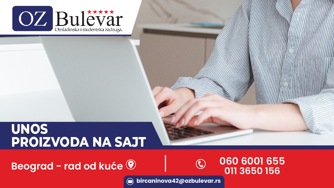 Radnik za unos proizvoda na sajt