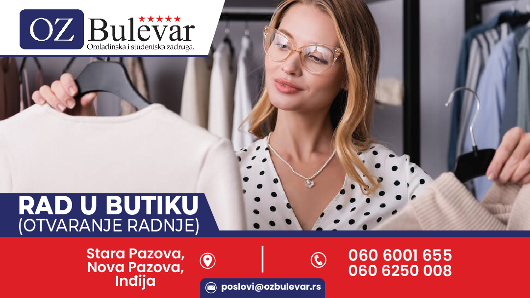 Rad u butiku (fizički i pomoćni poslovi) 