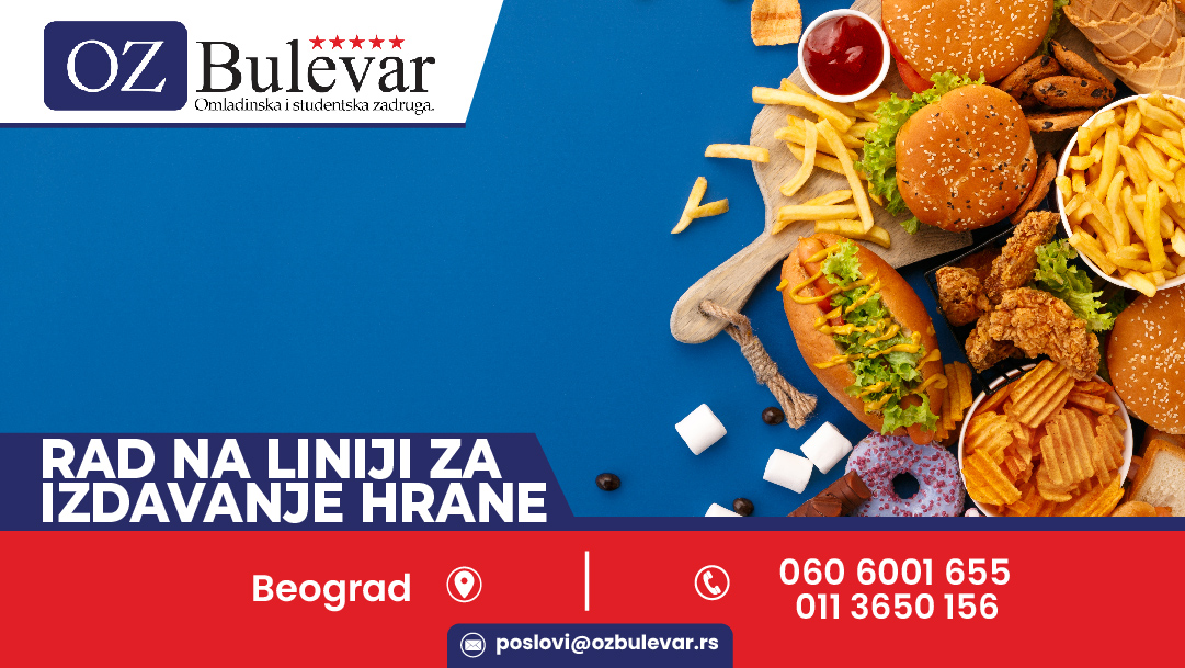 Radnik na liniji za izdavanje hrane