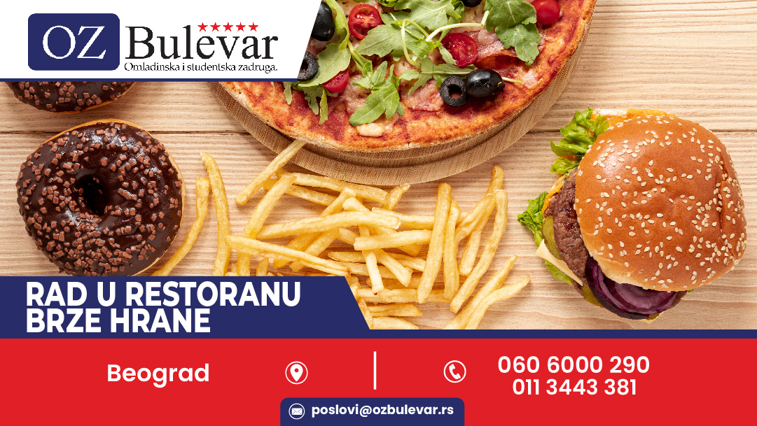 Radnik u restoranu brze hrane