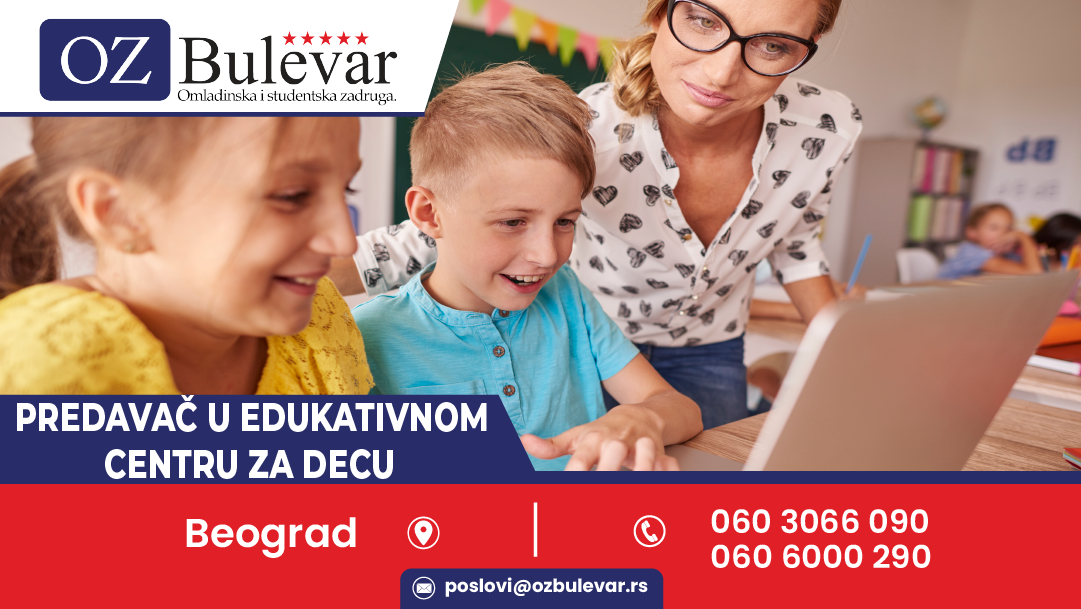 Predavač u edukativnom centru za decu