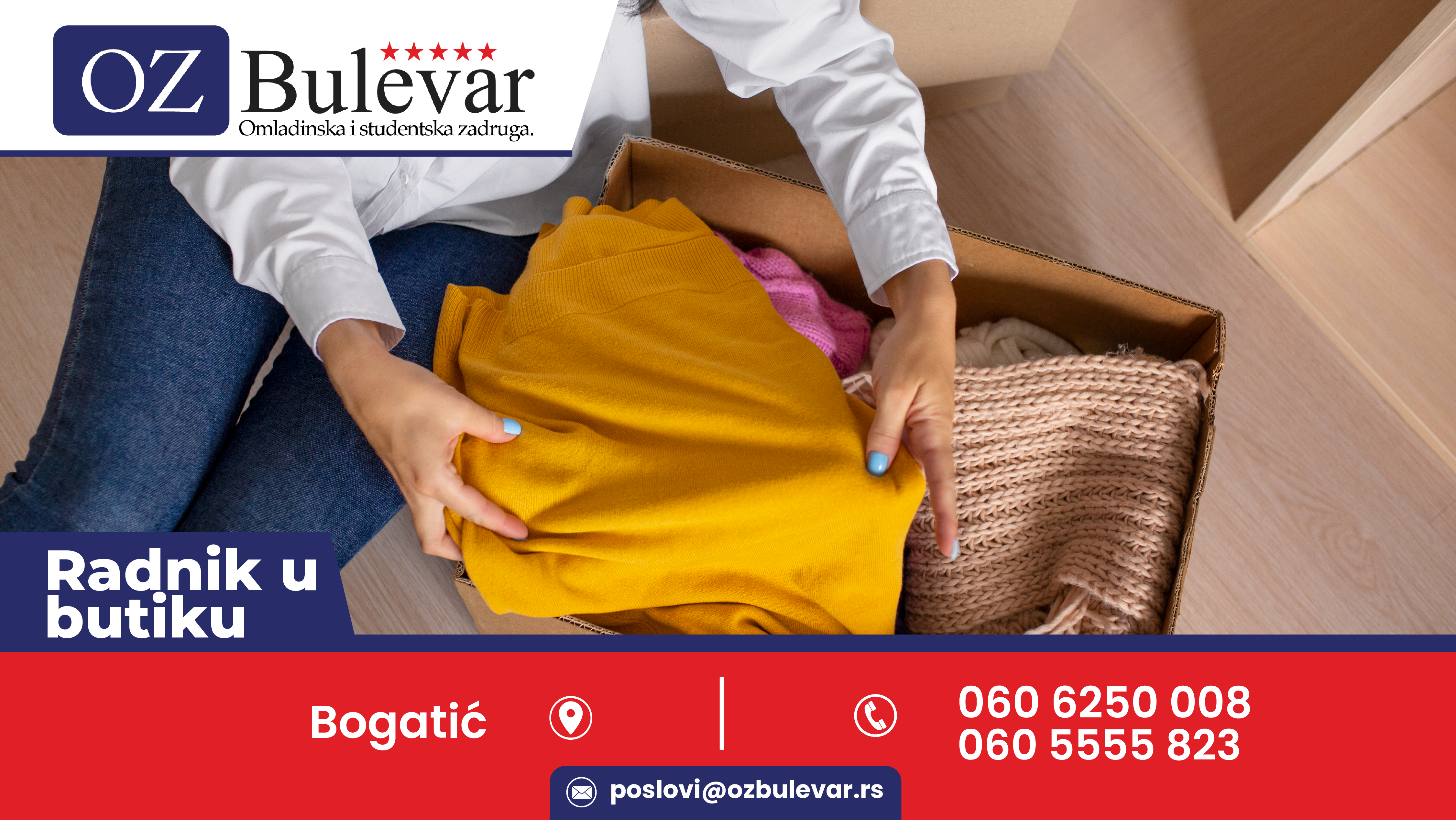 Radnik na otvaranju butika