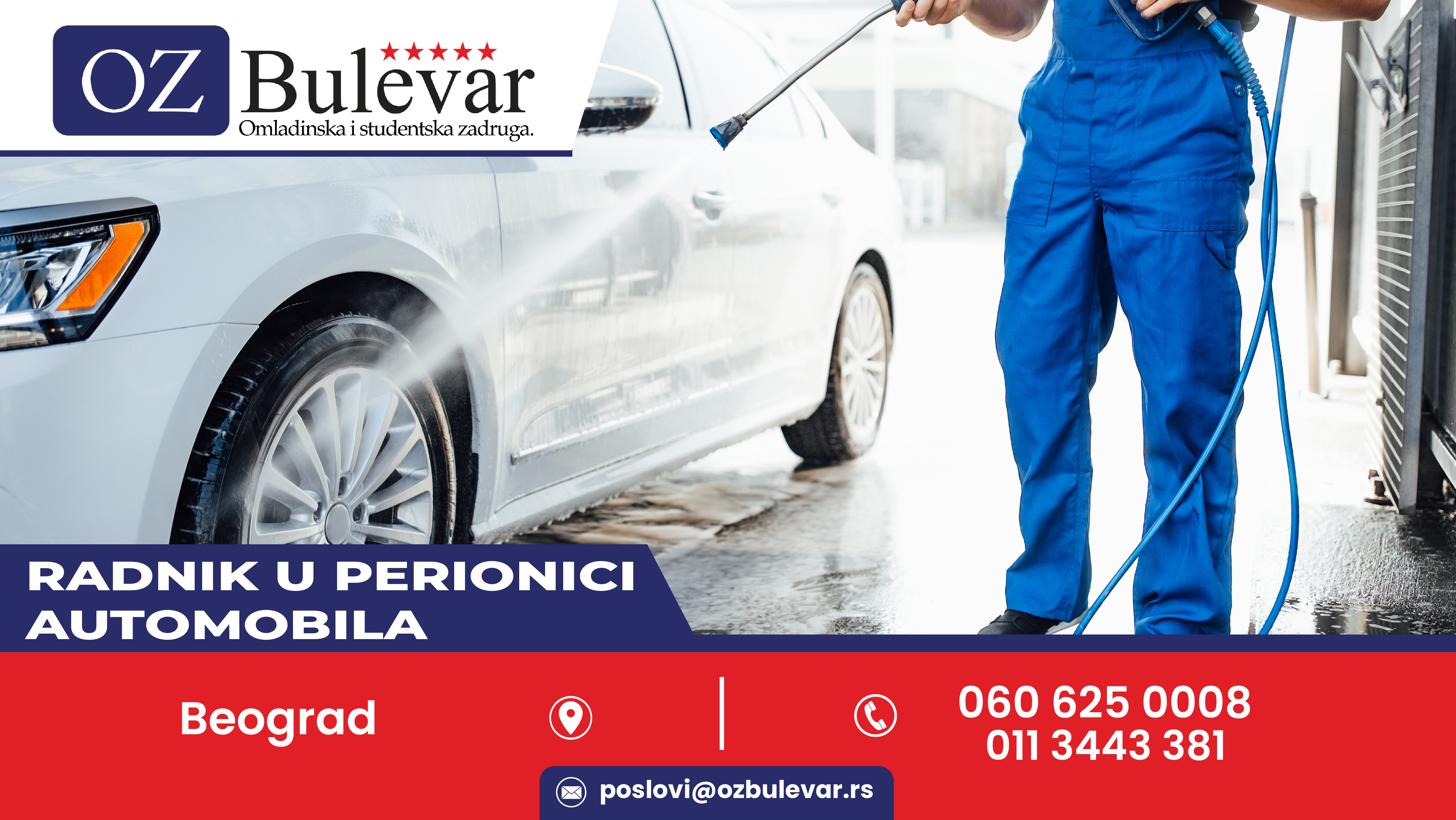 Radnik u perionici automobila