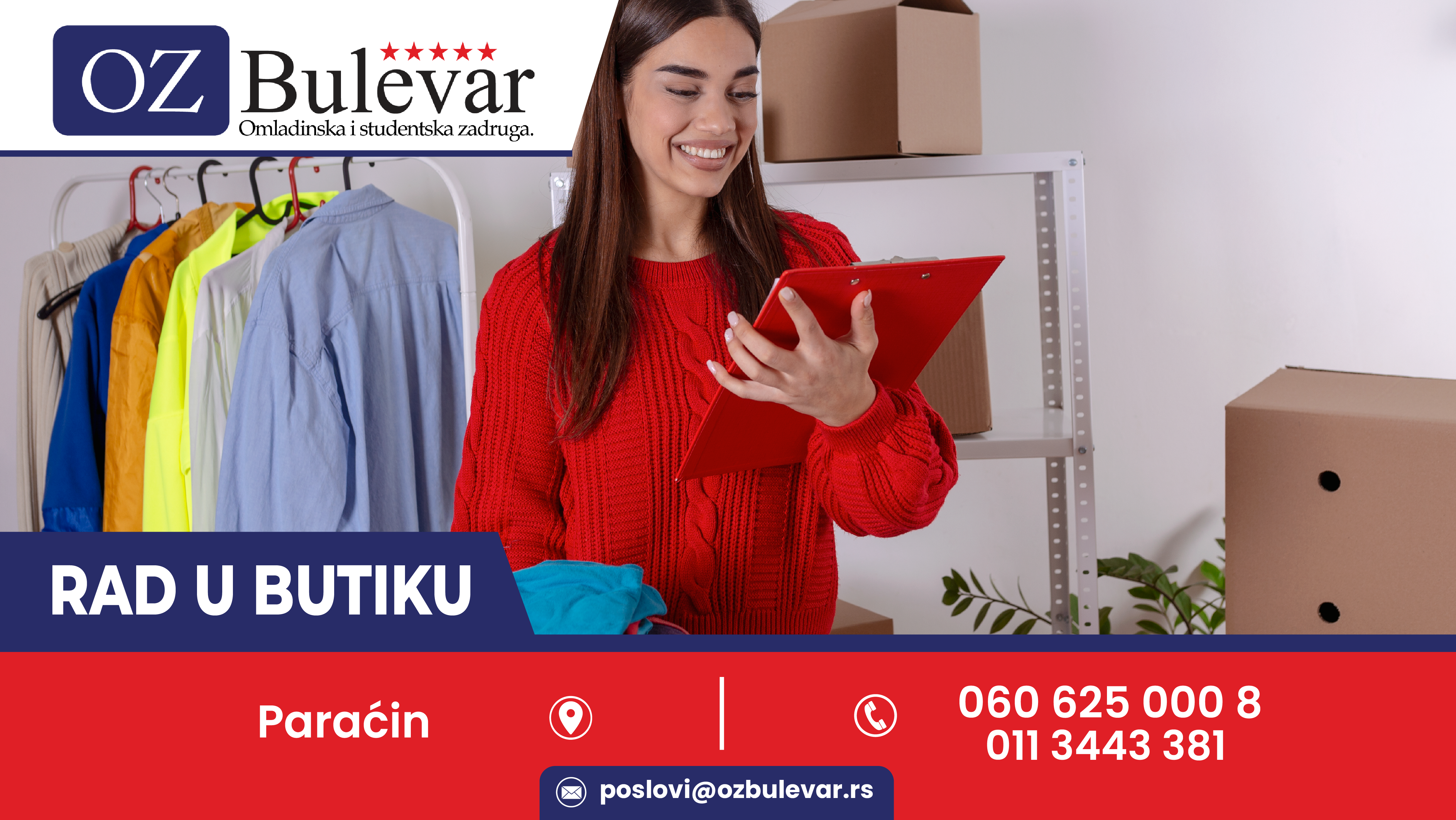 Radnik na otvaranju butika