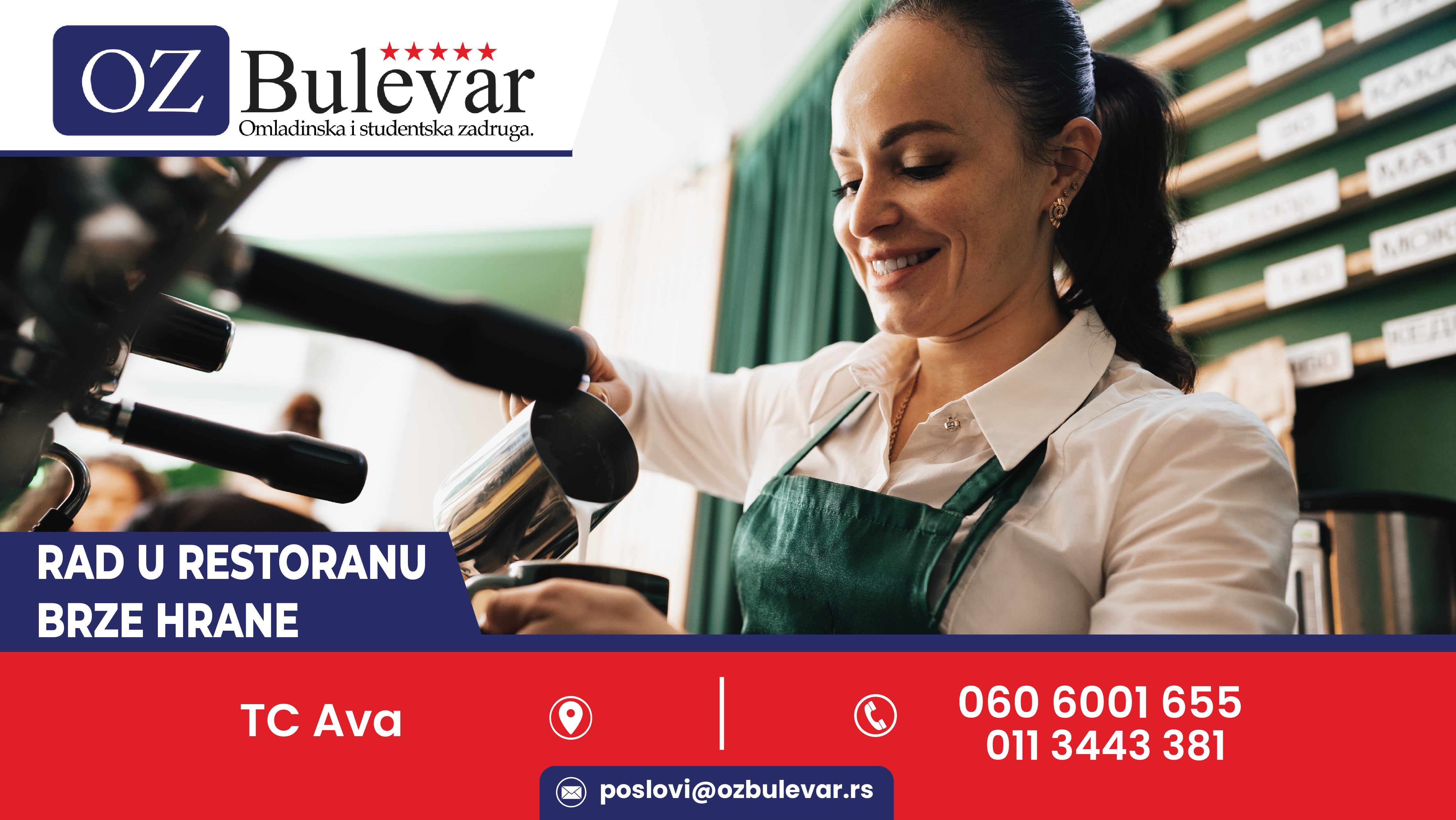 Radnik u restoranu brze hrane