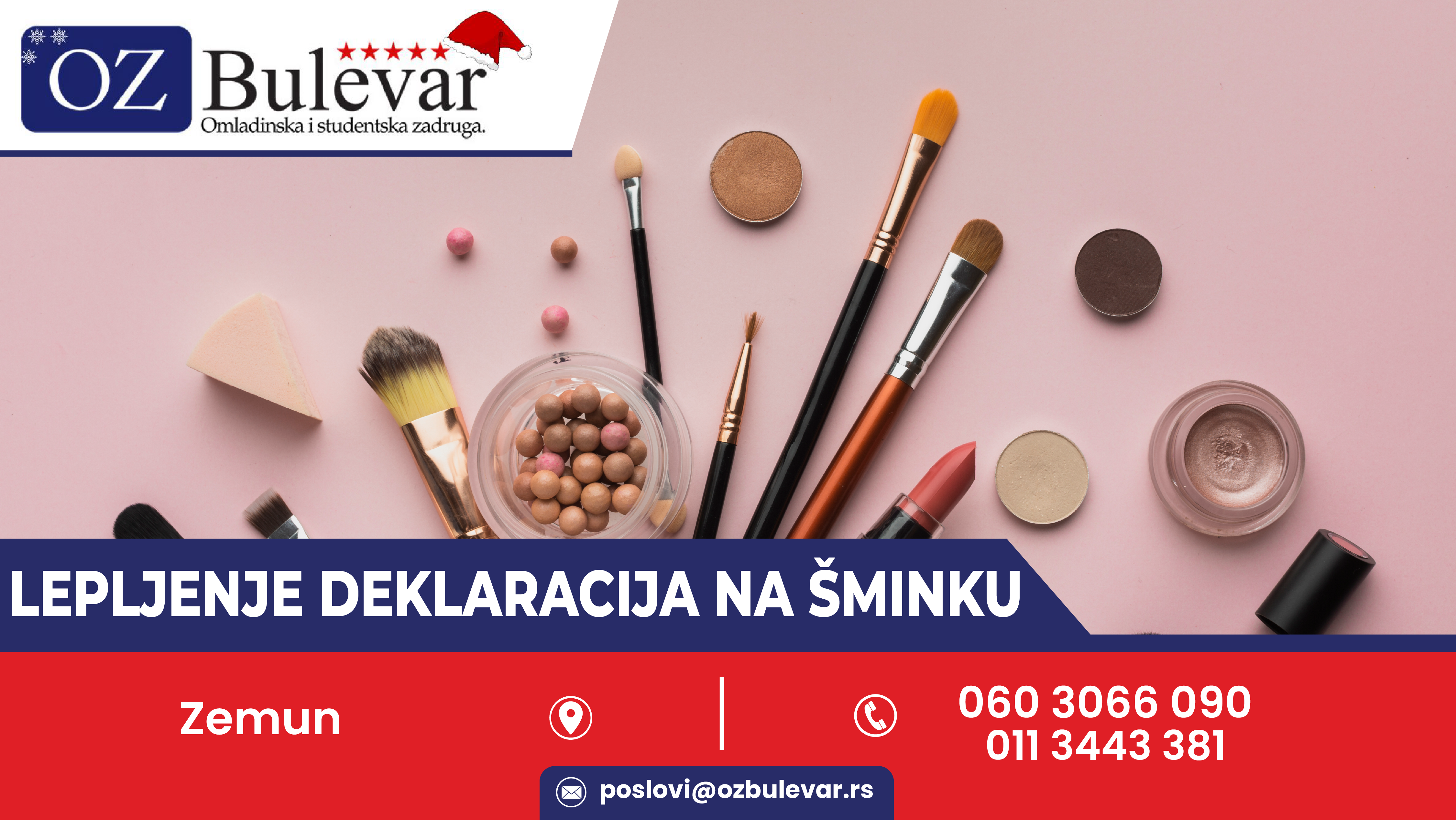 Lepljenje deklaracija na šminku 