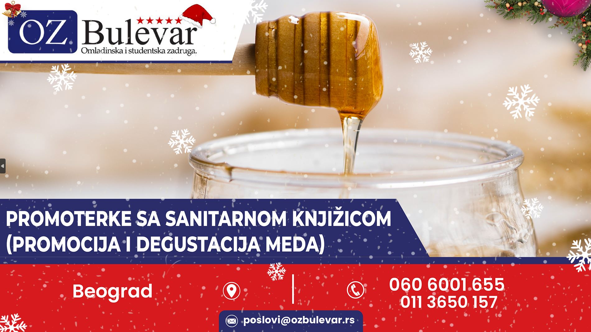 Promoterke sa sanitarnom knjižicom (promocija i degustacija meda)