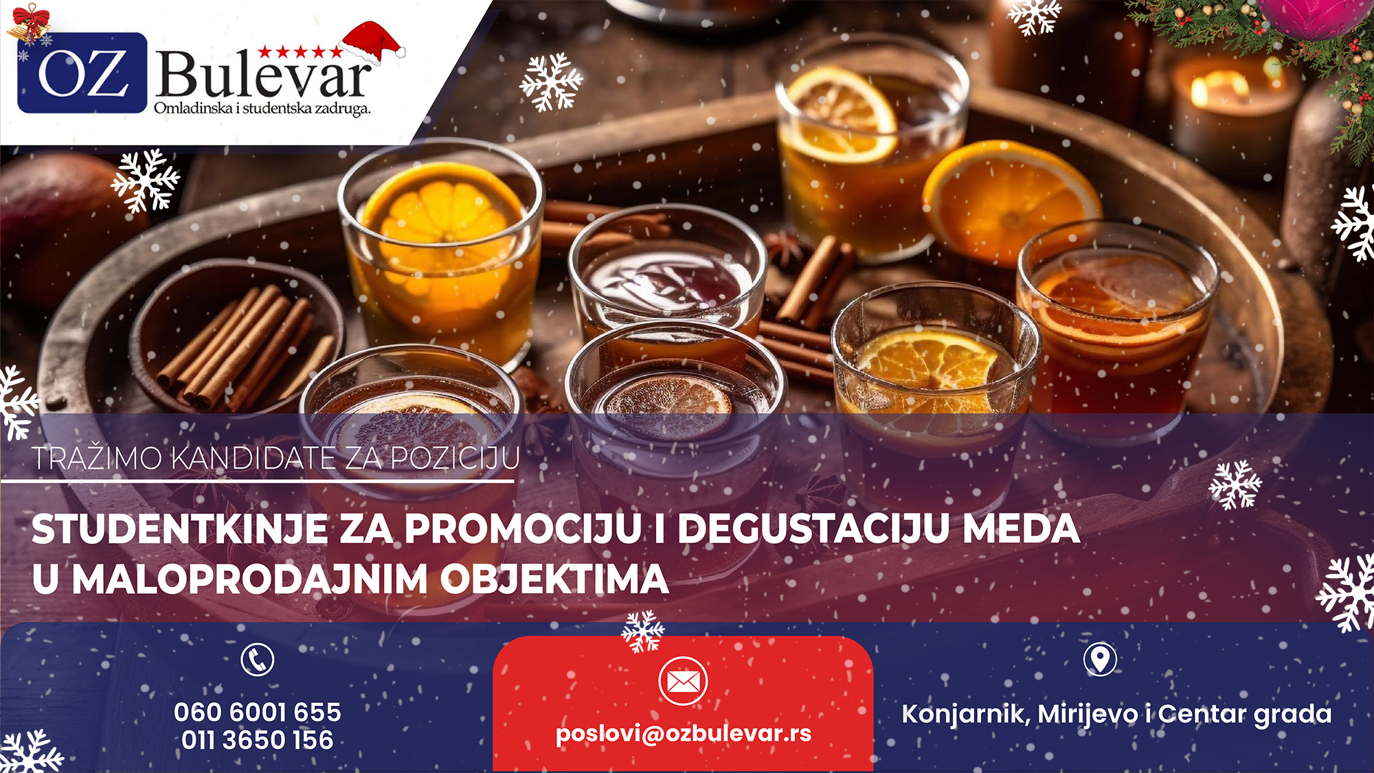 Studentkinje za promociju i degustaciju meda u maloprodajnim objektima