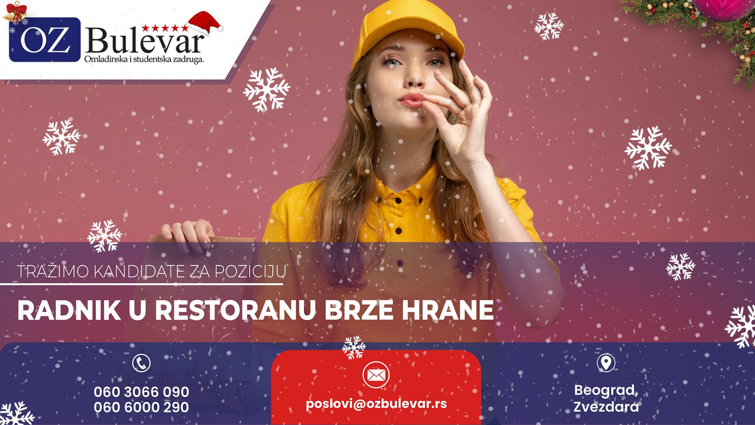 Radnik u restoranu brze hrane
