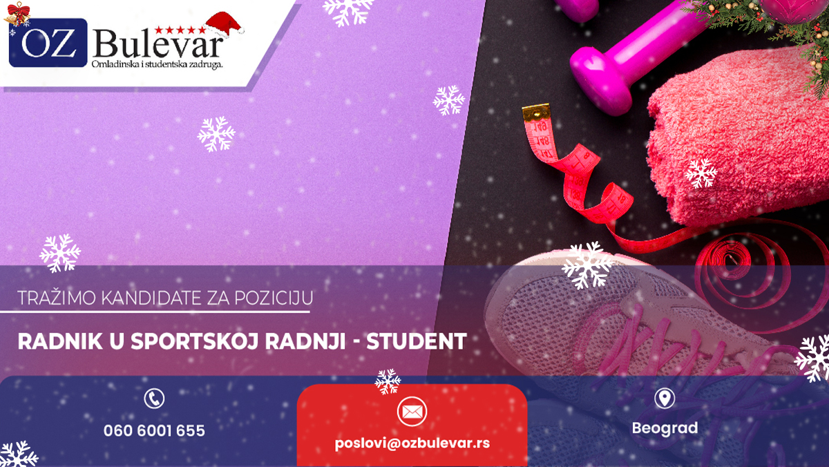 Radnik u sportskoj radnji - student