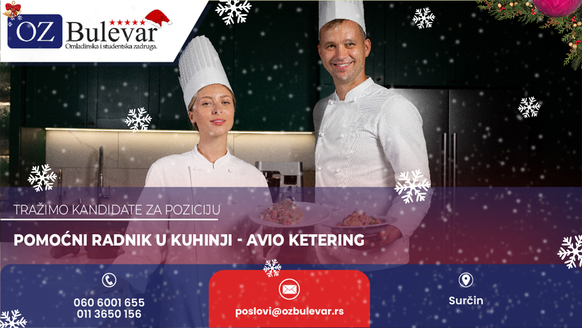 Pomoćni radnik u kuhinji - avio ketering