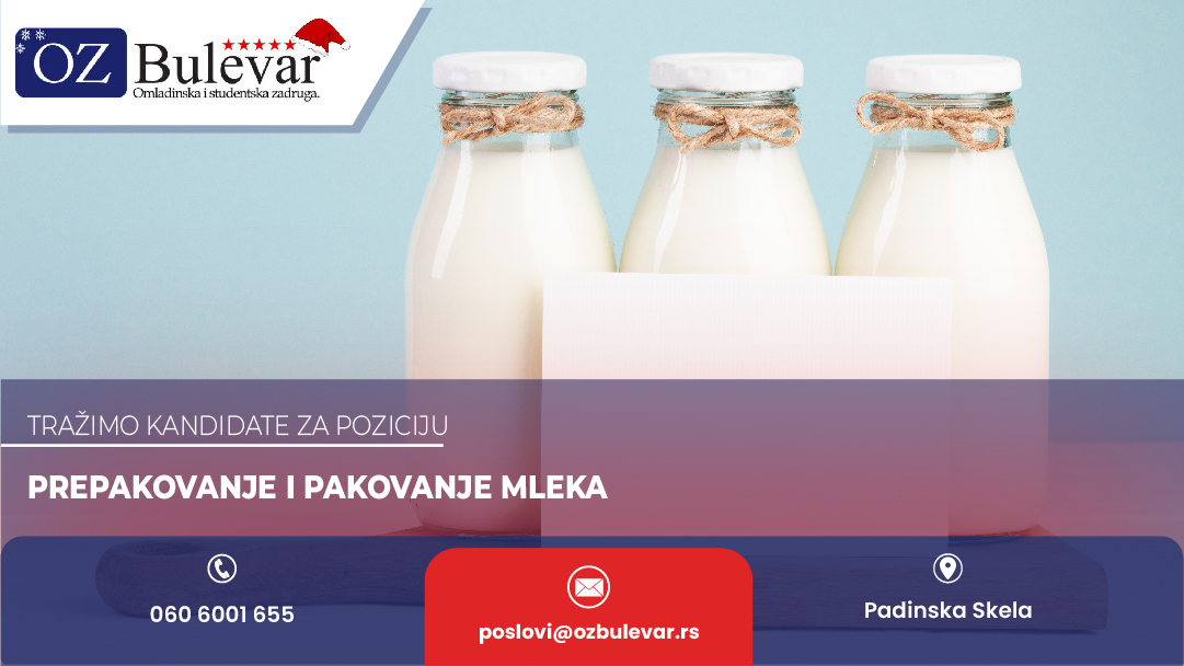 Prepakovanje i pakovanje mleka