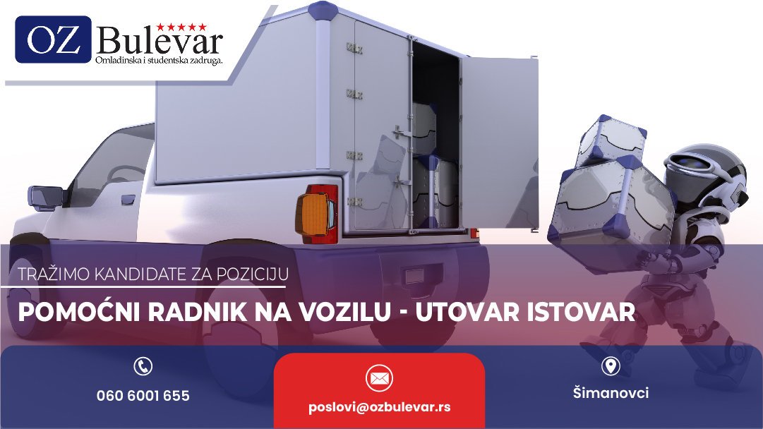 Pomoćni radnik na vozilu - utovar istovar