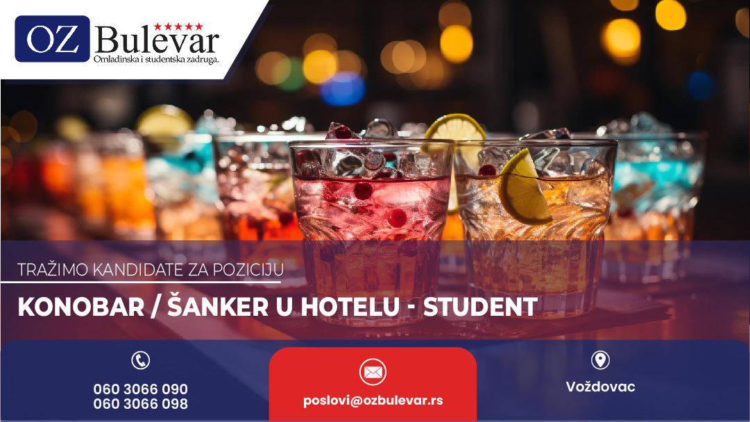 Konobar / sanker u hotelu - student