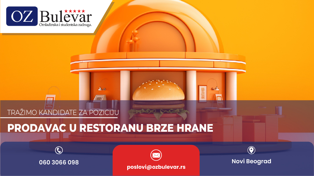 Prodavac u restoranu brze hrane