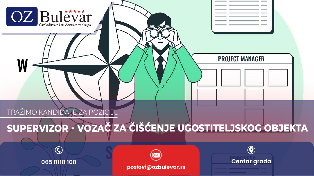 Supervizor - vozač za čišćenje ugostiteljskog objekta