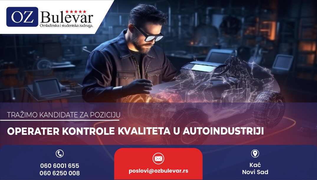 Operater kontrole kvaliteta u autoindustriji