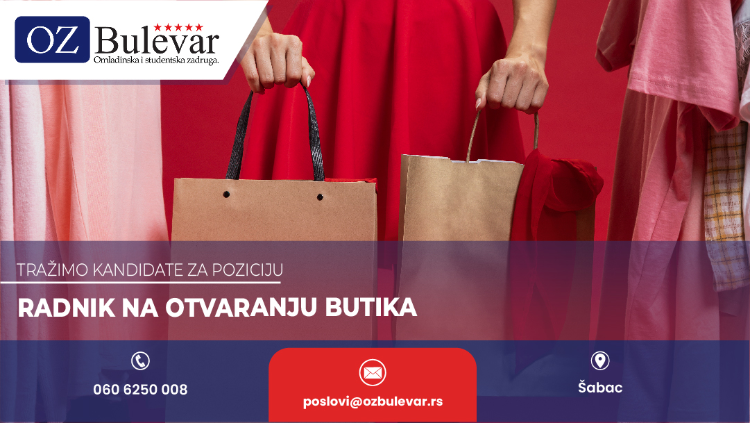 Radnik na otvaranju butika