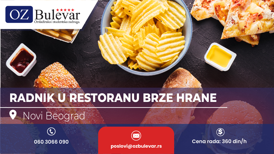 Radnik u restoranu brze hrane