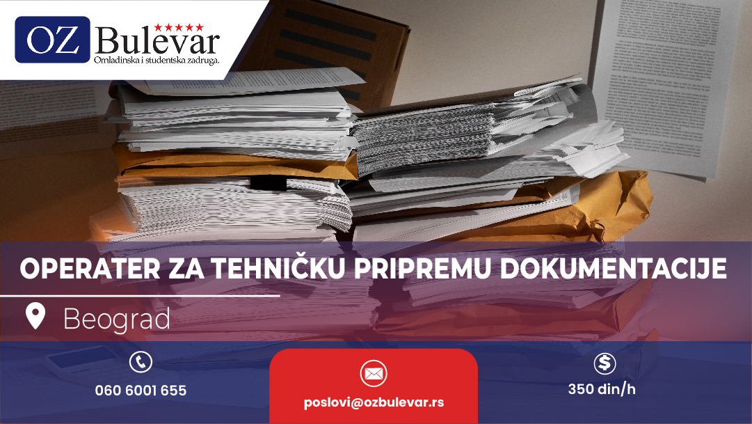 Operater za tehničku pripremu dokumentacije