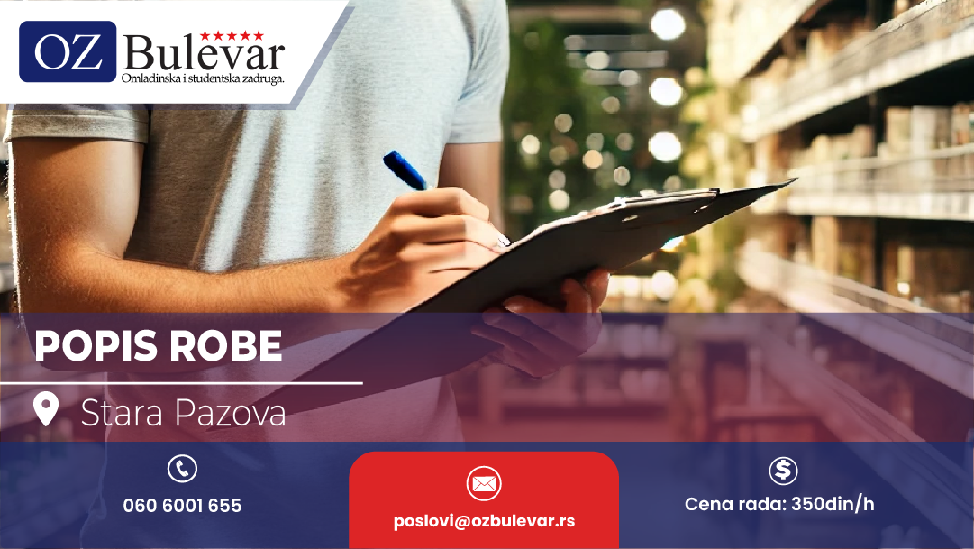 Popis robe| Posao za omladince, Stara Pazova