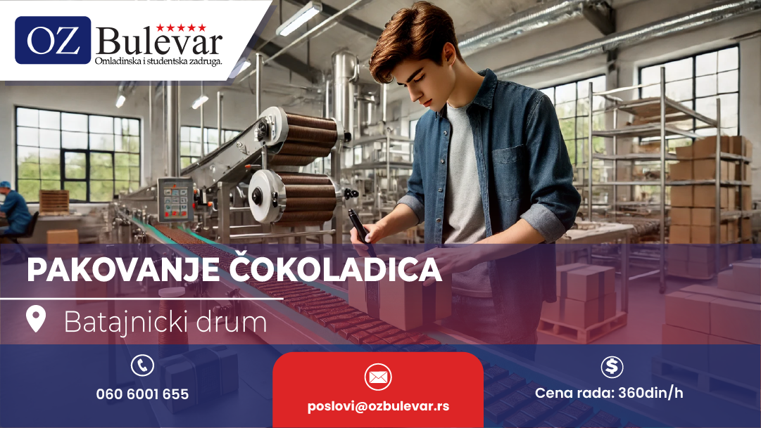 Pakovanje čokoladica| Posao za omladince, Batajnički drum