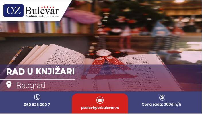 Radnik u knjižari u novogodišnjoj sezoni