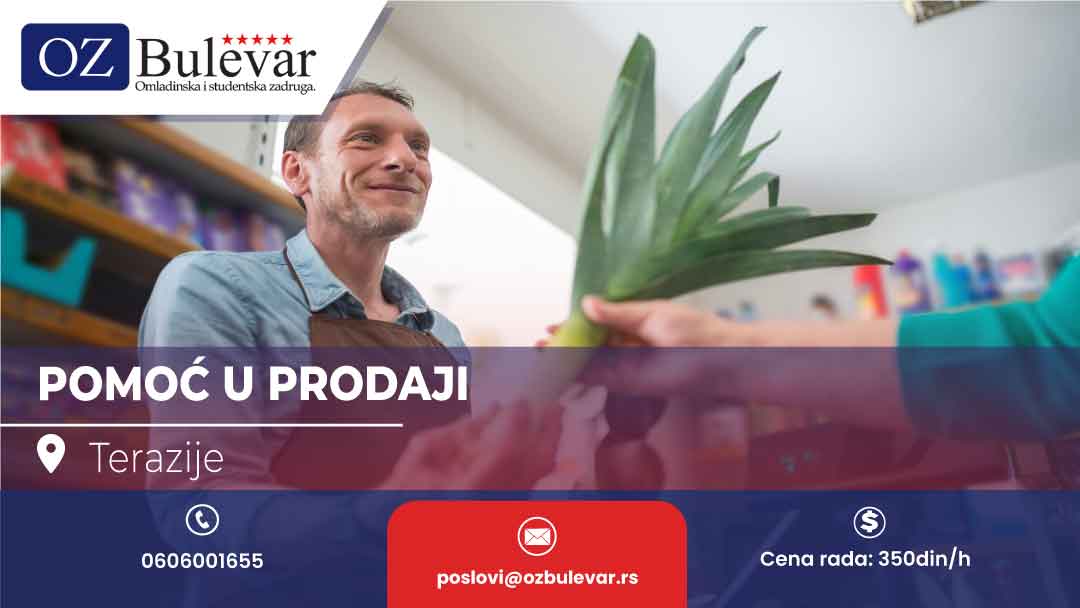 Pomoć u prodaji za studente i omladince,Terazije