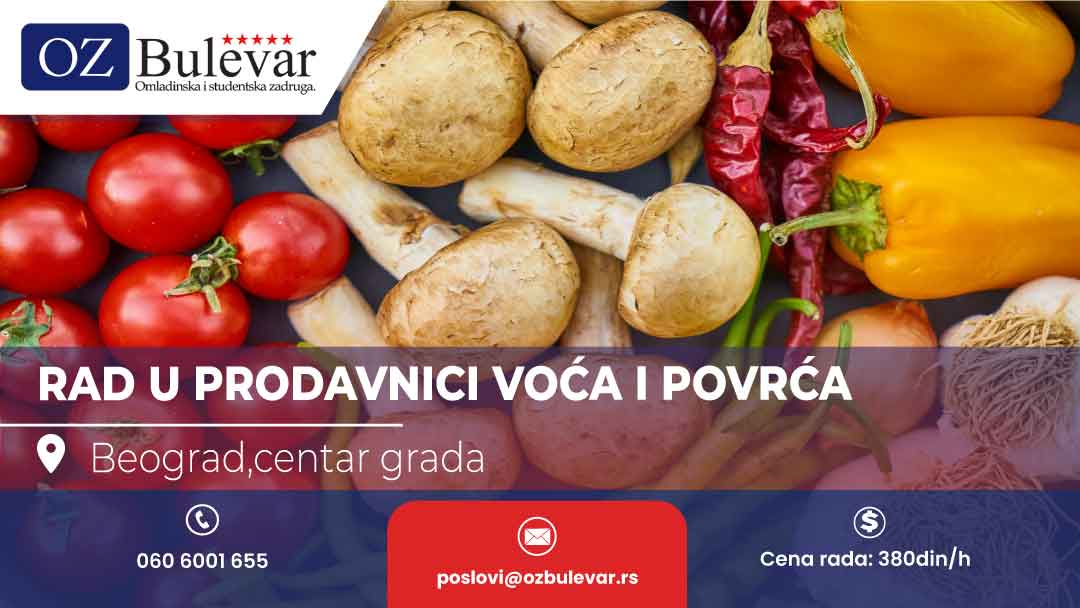 Potrebne studentkinje za rad u prodavnici voća i povrća