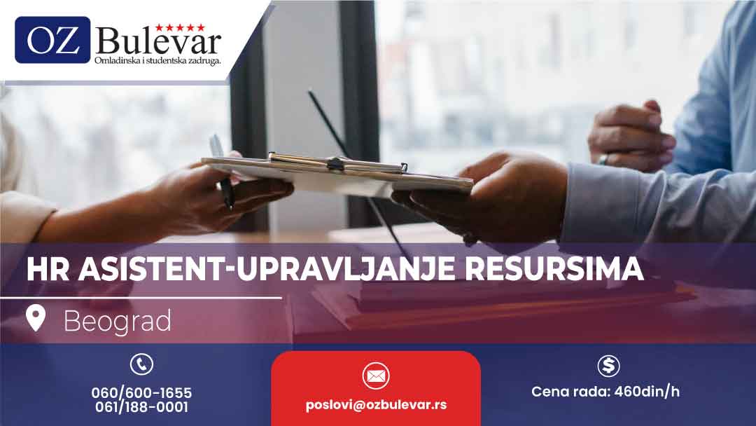  HR asistent, obračun i finansije