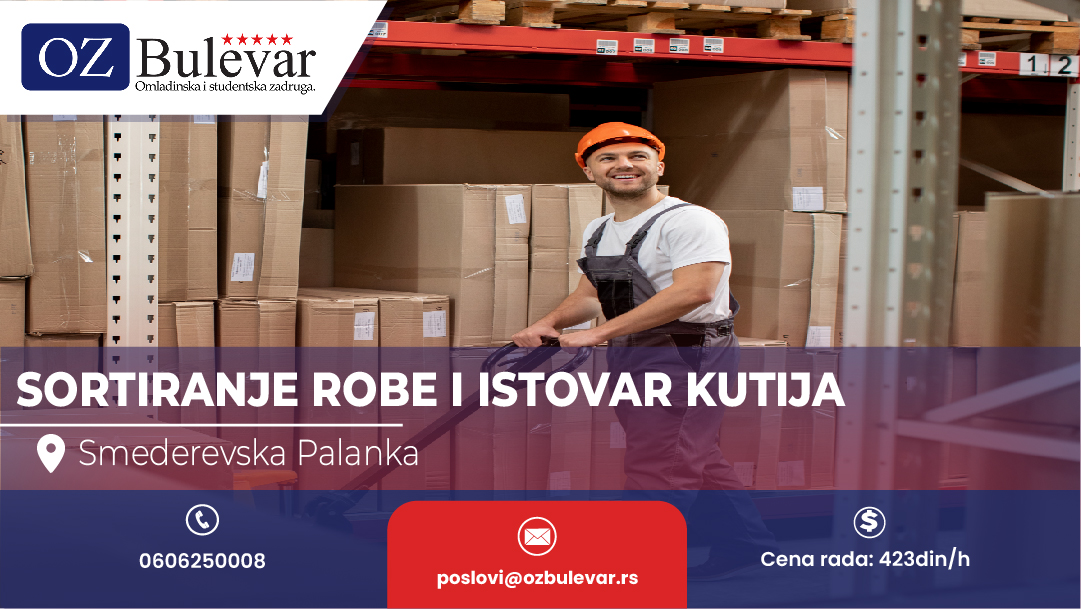 Sortiranje robe i istovar kutija