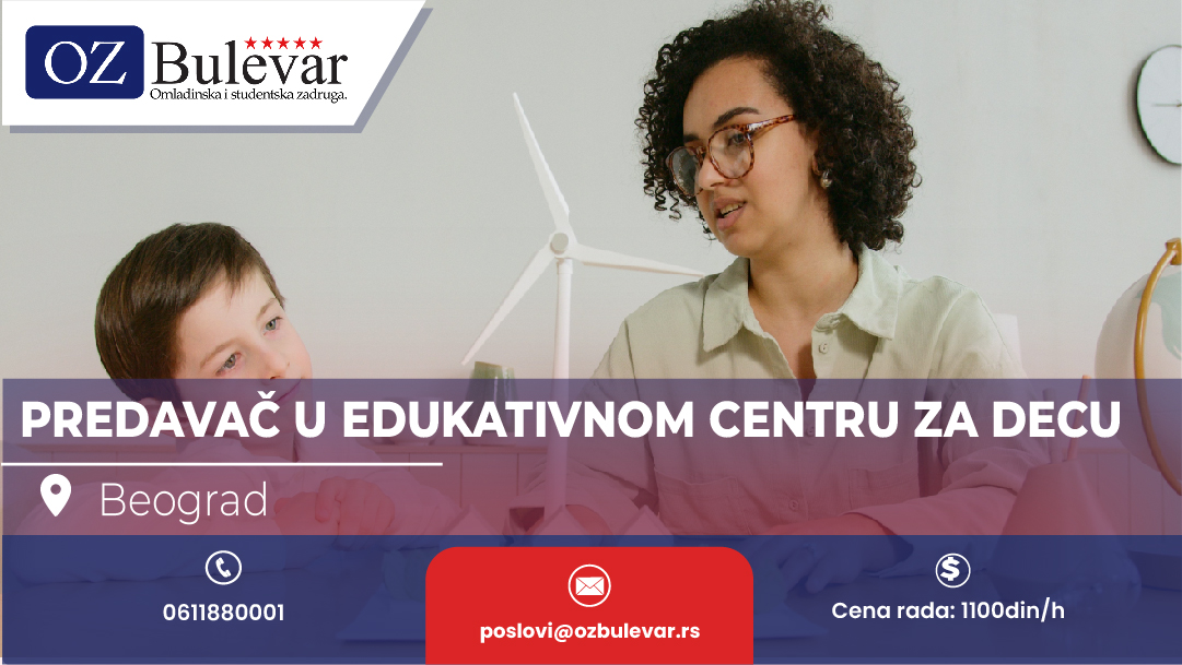 Predavač u edukativnom centru za decu