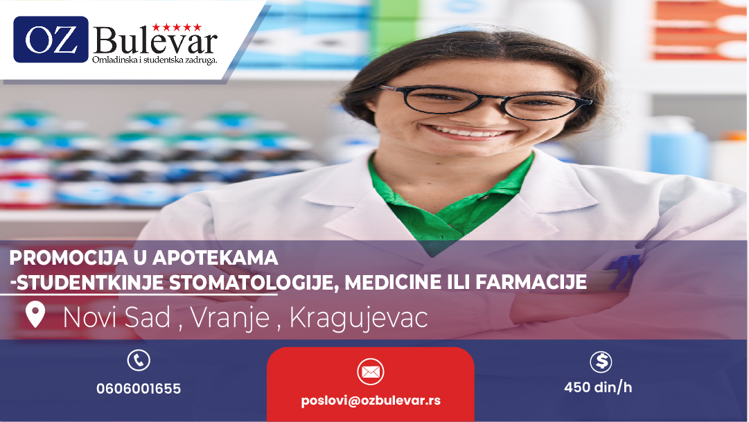 Promocija u apotekama–studentkinje stomatologije, medicine ili farmacije