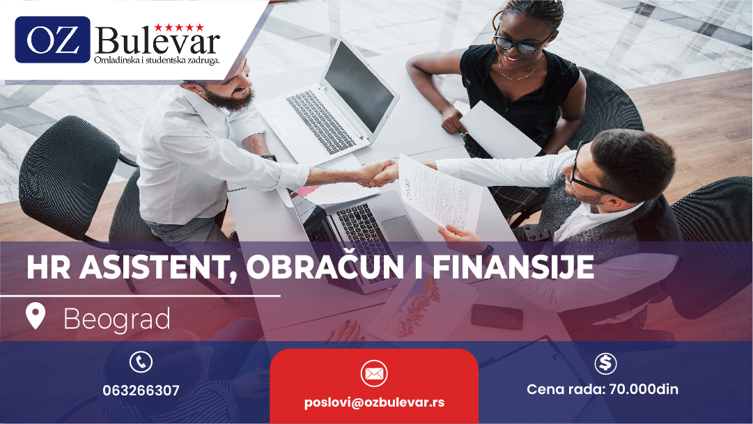 HR asistent, obračun i finansije