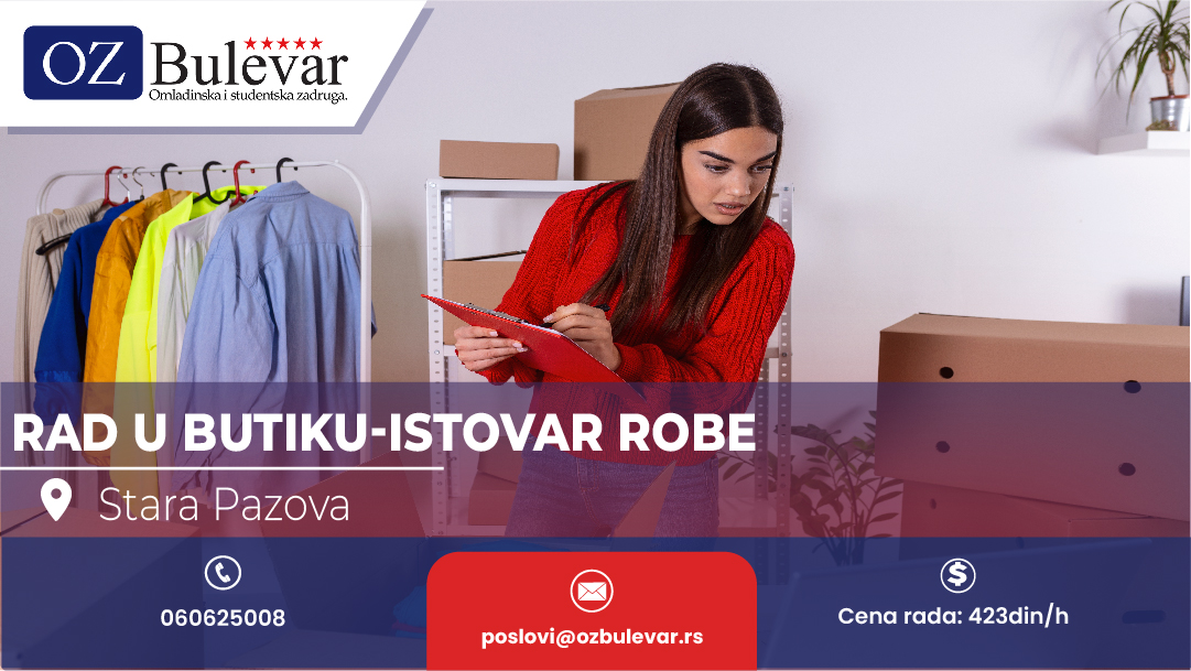Rad u butiku-istovar robe 