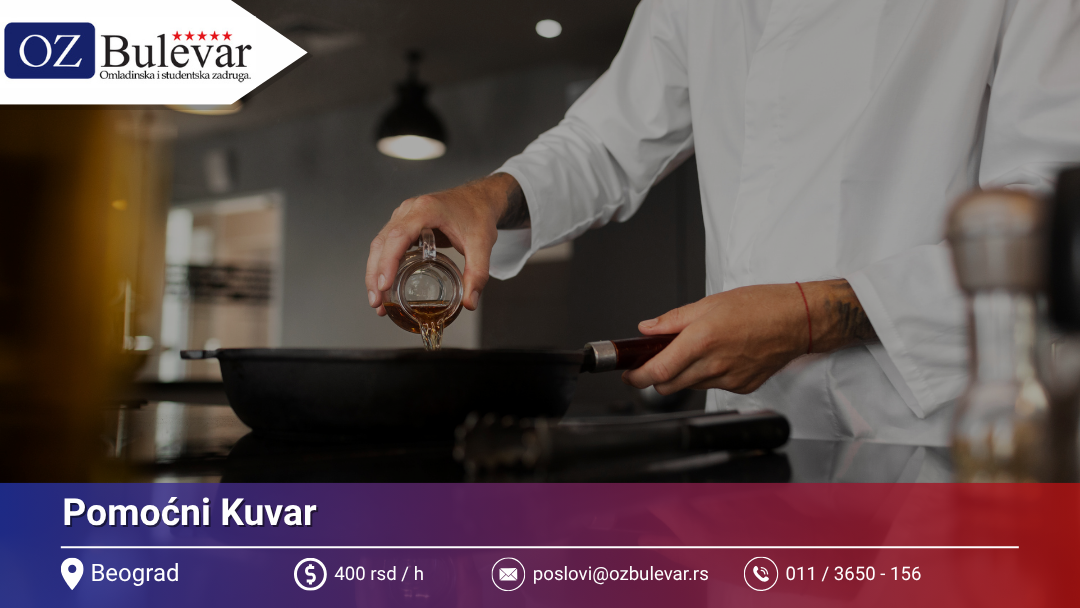 Pomoćni kuvar | Beograd | Omladinska Zadruga Bulevar
