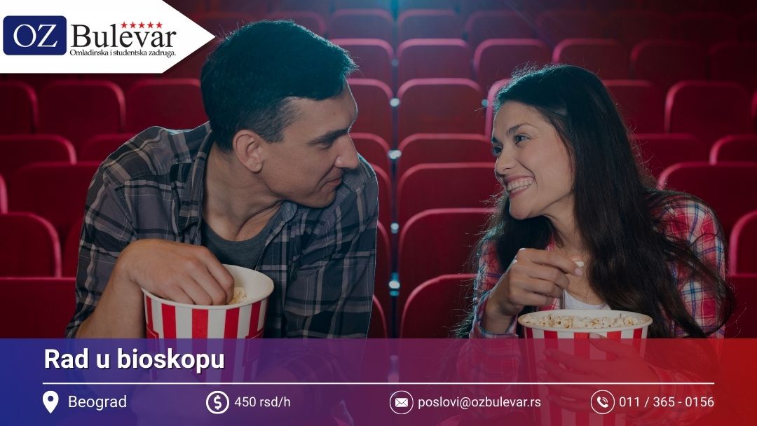 Rad u bioskopu | Posao preko Omladinske zadruge Bulevar