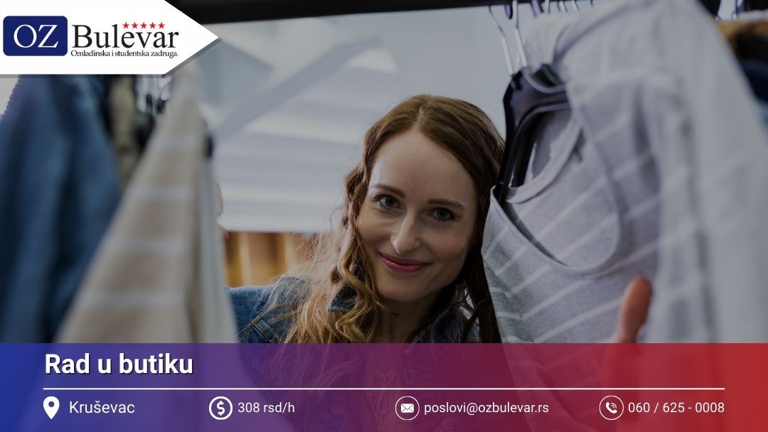 Rad u butiku | Posao preko Omladinske zadruge Bulevar
