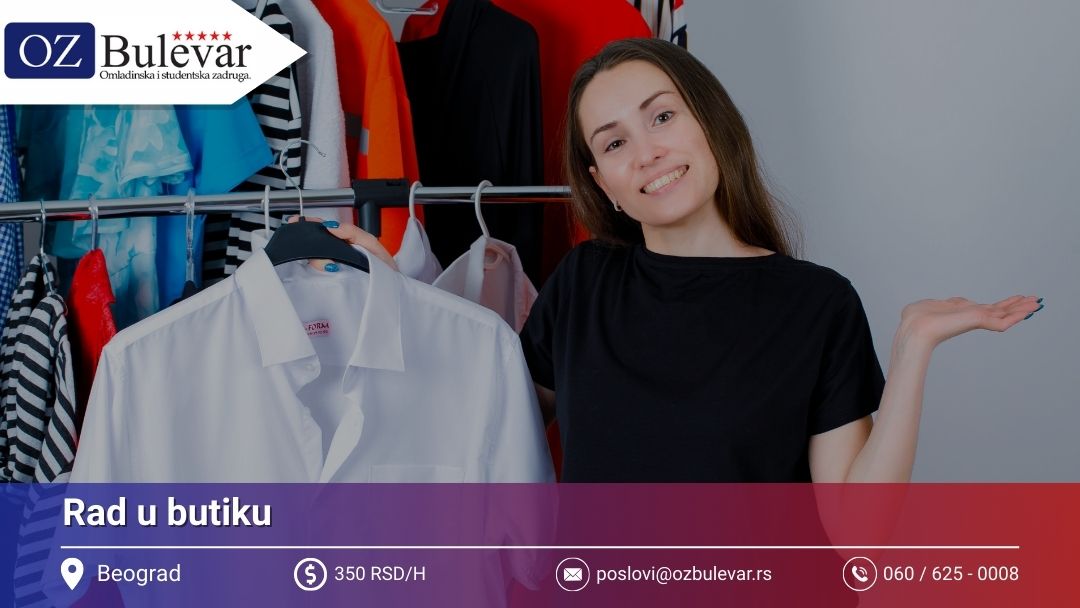 Rad u butiku | Posao preko Omladinske zadruge Bulevar