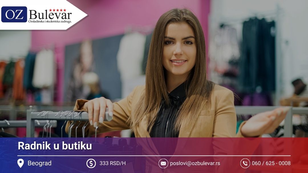 Radnik u butiku | Posao preko Omladinske zadruge Bulevar