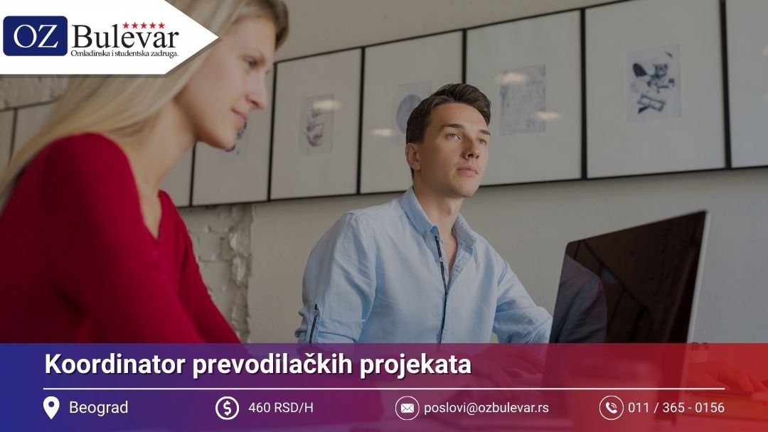 Koordinator prevodilačkih projekata | Posao preko Omladinske zadruge Bulevar