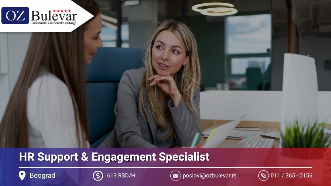 HR Support & Engagement Specialist | Posao preko Omladinske zadruge Bulevar