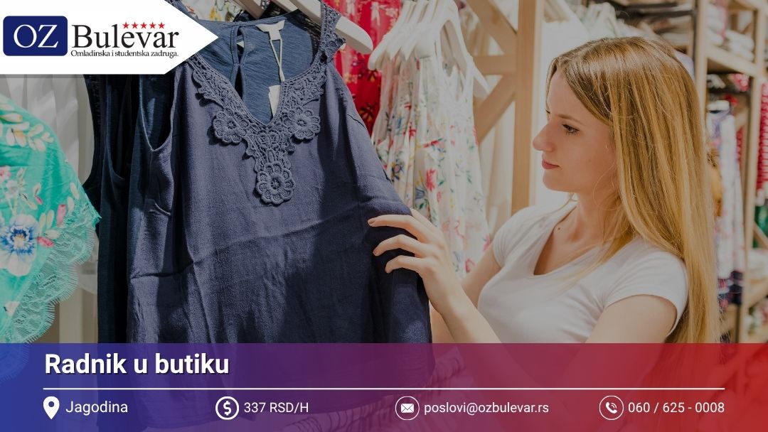 Radnik u butiku | Posao preko Omladinske zadruge Bulevar