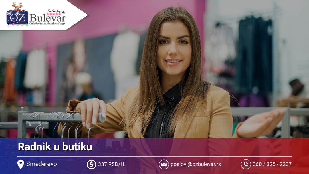 Radnik u butiku | Posao preko Omladinske zadruge Bulevar