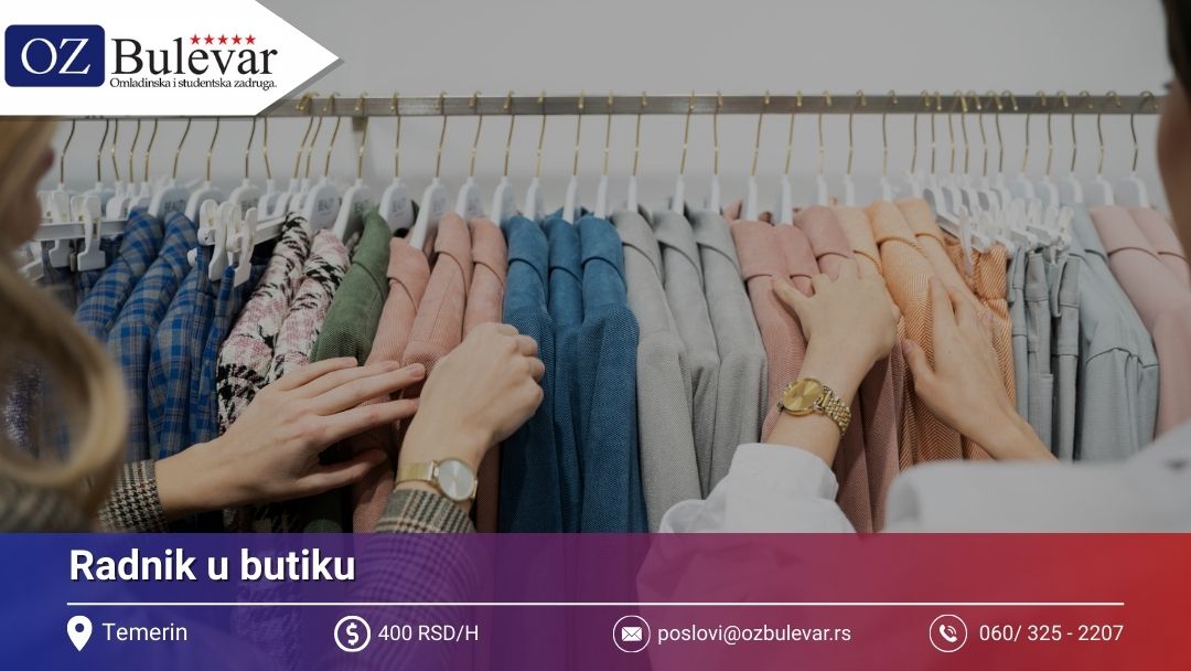 Radnik u butiku | Posao preko Omladinske zadruge Bulevar