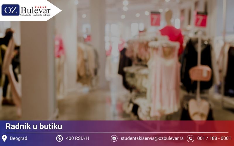 Radnik u butiku | Posao preko Omladinske zadruge Bulevar